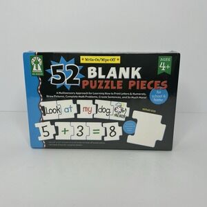 Key Education Write-On/Wipe-Off 52 Blank Puzzle Pieces Home School New Sealed